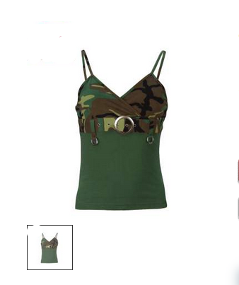 Women 2-Tone Tank Top With Buckle