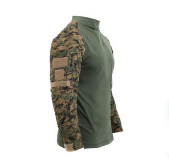 Tactical Airsoft Combat Shirt color Woodland Digital Camo