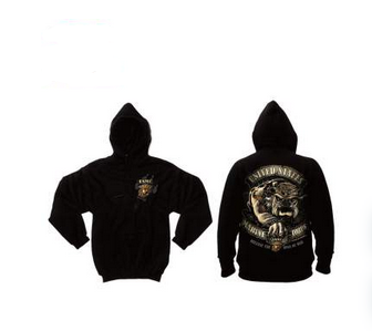 Black Ink U.S.M.C. Bulldog Hooded Pullover Sweatshirt